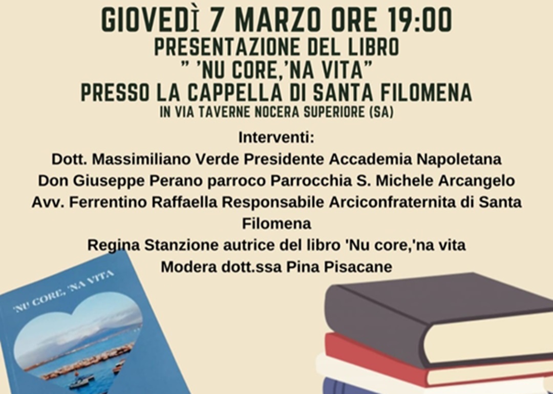 Nocera  Superiore, presentazione del libro Nu core ‘na vita di Regina Stanzione